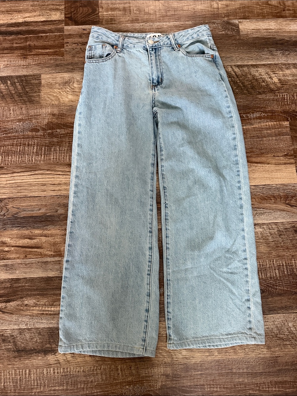High-Rise Light Blue Wide-Leg Jeans for Women
